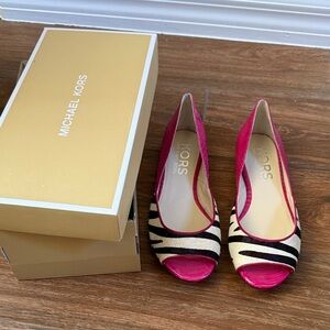 Michael Kors Zebra Print Pink Flats